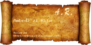 Ambrózi Rita névjegykártya