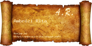 Ambrózi Rita névjegykártya