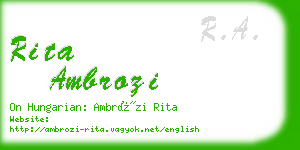 rita ambrozi business card